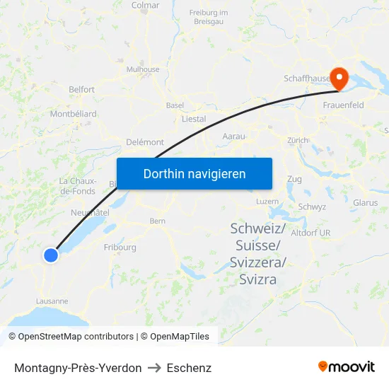 Montagny-Près-Yverdon to Eschenz map