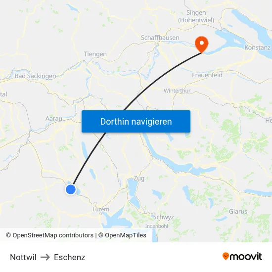 Nottwil to Eschenz map