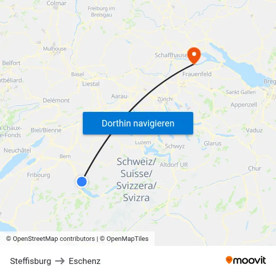 Steffisburg to Eschenz map