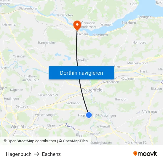 Hagenbuch to Eschenz map