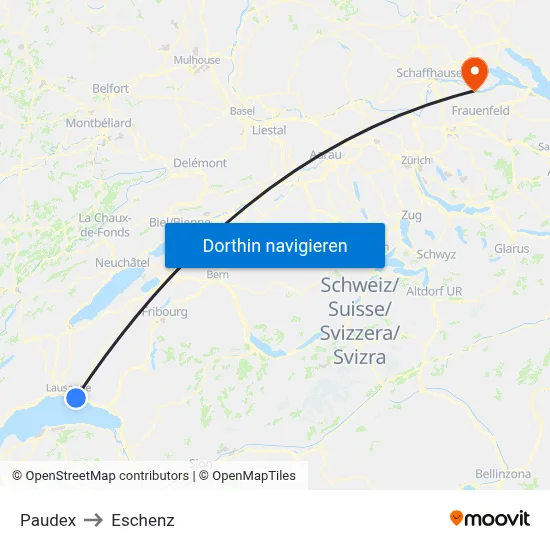 Paudex to Eschenz map