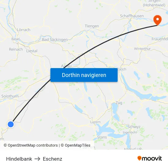Hindelbank to Eschenz map