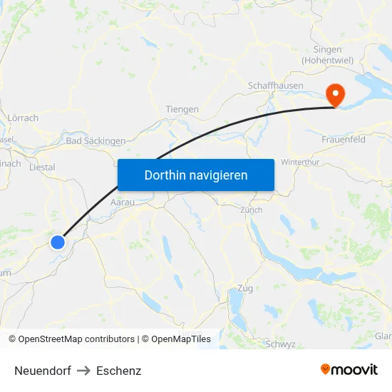 Neuendorf to Eschenz map