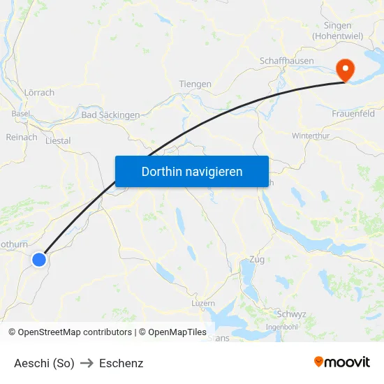 Aeschi (So) to Eschenz map