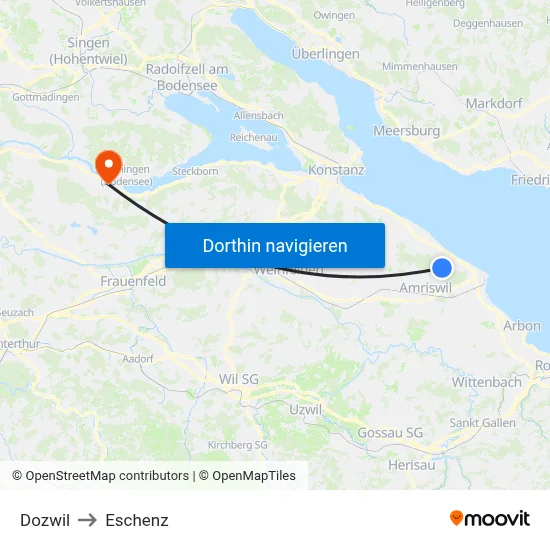 Dozwil to Eschenz map