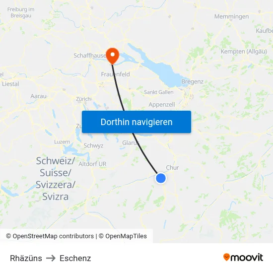 Rhäzüns to Eschenz map
