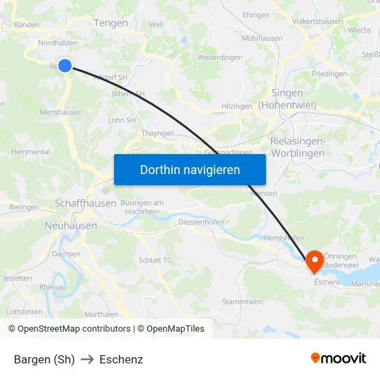 Bargen (Sh) to Eschenz map