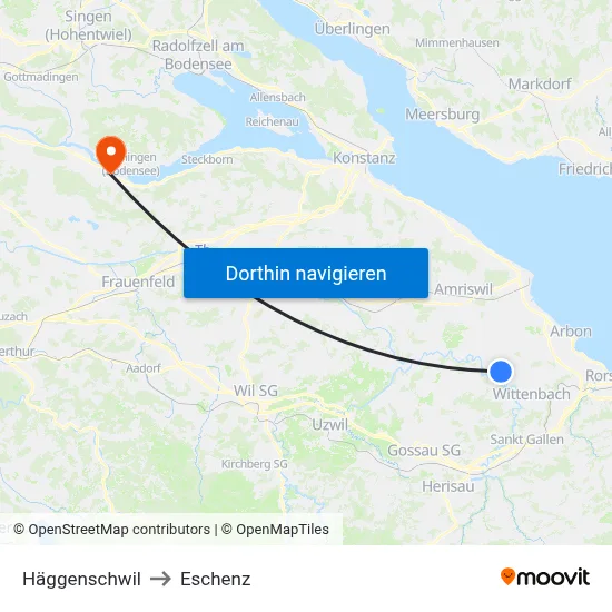 Häggenschwil to Eschenz map