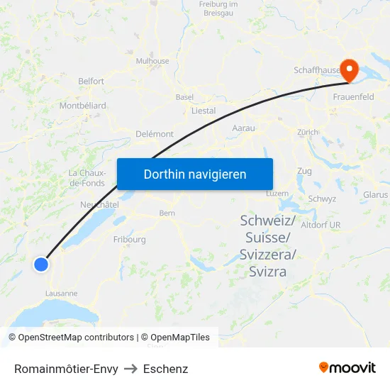 Romainmôtier-Envy to Eschenz map