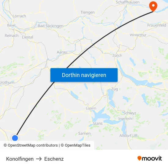 Konolfingen to Eschenz map