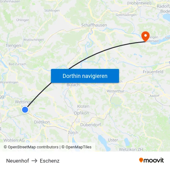 Neuenhof to Eschenz map