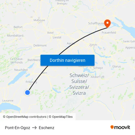 Pont-En-Ogoz to Eschenz map