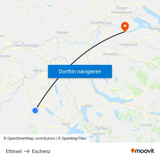 Ettiswil to Eschenz map