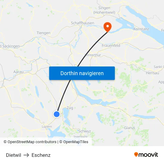 Dietwil to Eschenz map