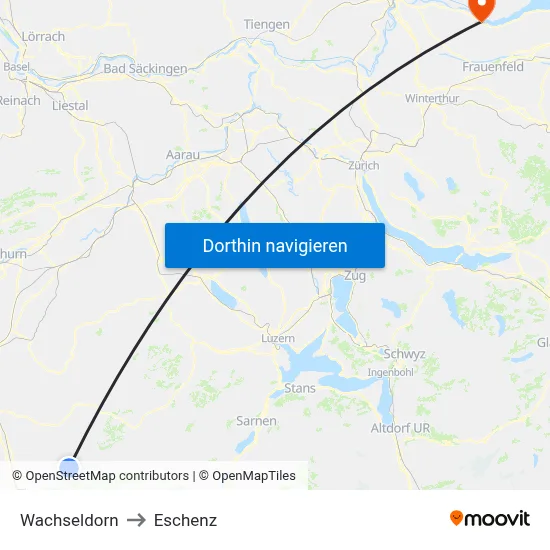 Wachseldorn to Eschenz map