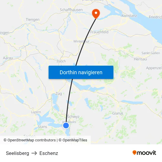 Seelisberg to Eschenz map
