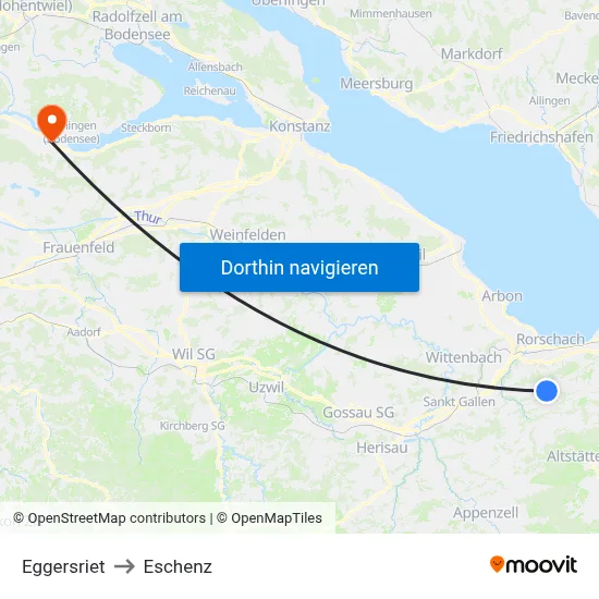 Eggersriet to Eschenz map