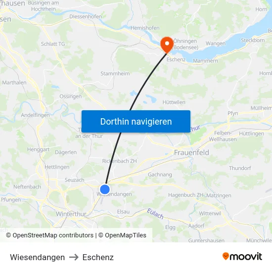 Wiesendangen to Eschenz map
