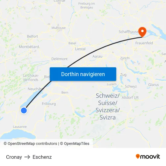 Cronay to Eschenz map