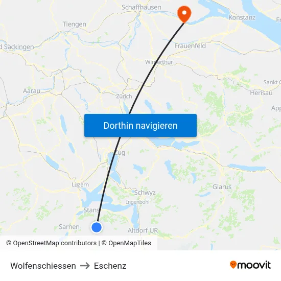 Wolfenschiessen to Eschenz map
