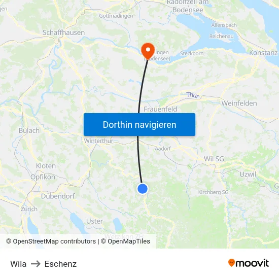 Wila to Eschenz map