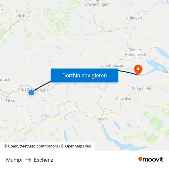 Mumpf to Eschenz map