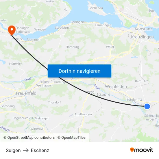Sulgen to Eschenz map