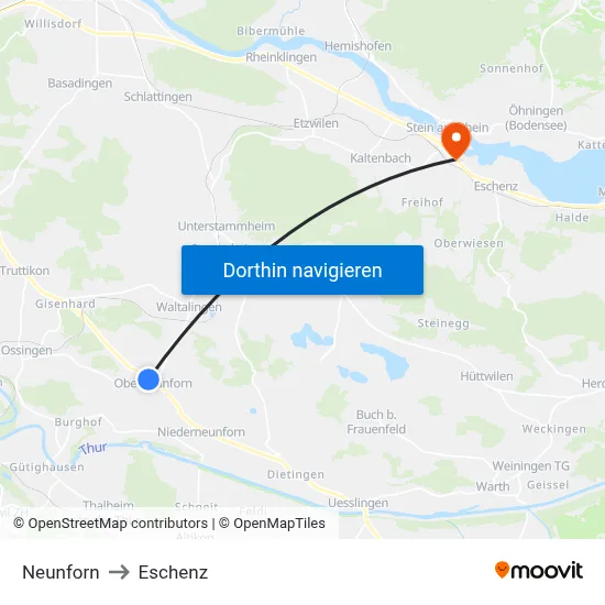 Neunforn to Eschenz map