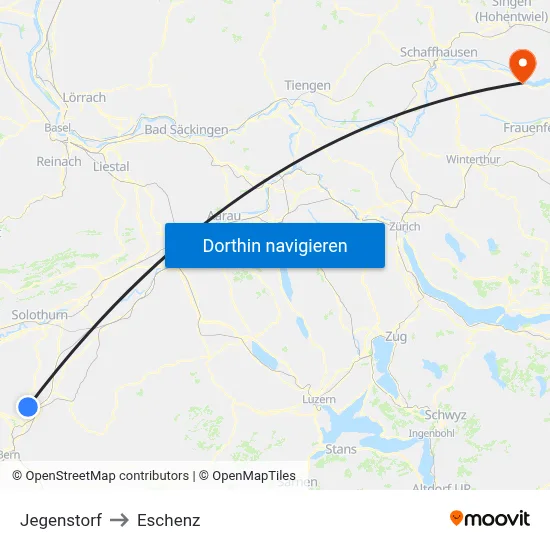 Jegenstorf to Eschenz map