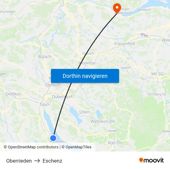 Oberrieden to Eschenz map
