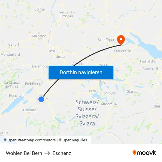 Wohlen Bei Bern to Eschenz map