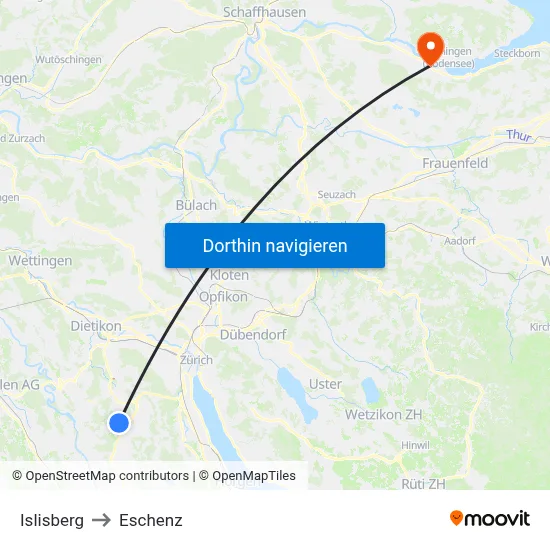Islisberg to Eschenz map