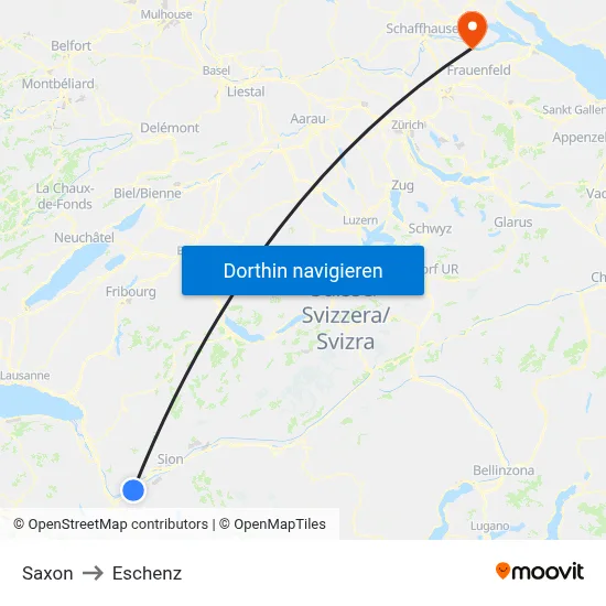 Saxon to Eschenz map