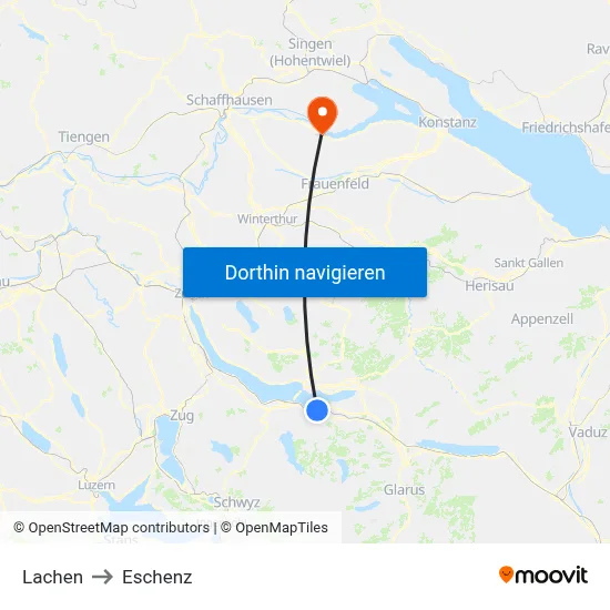 Lachen to Eschenz map
