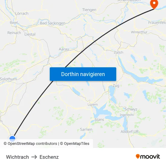 Wichtrach to Eschenz map
