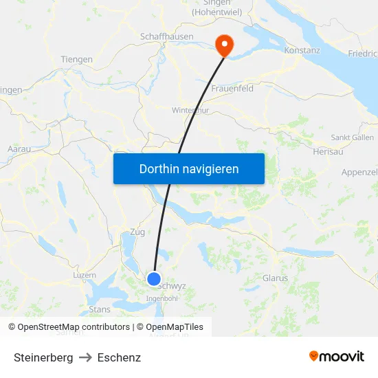 Steinerberg to Eschenz map
