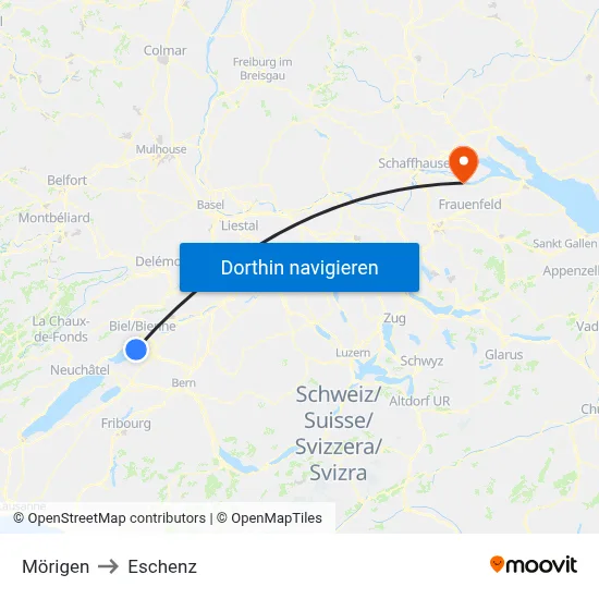 Mörigen to Eschenz map