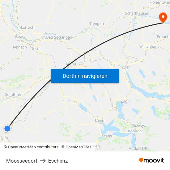 Moosseedorf to Eschenz map