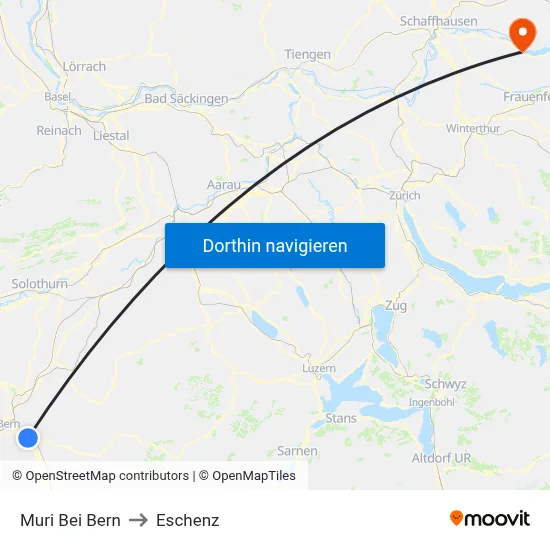 Muri Bei Bern to Eschenz map