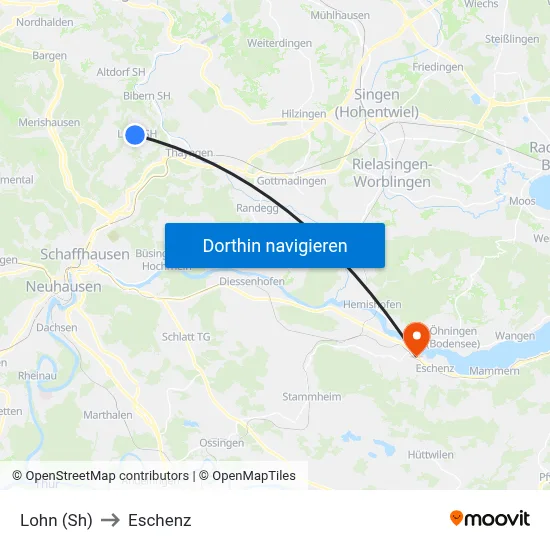Lohn (Sh) to Eschenz map