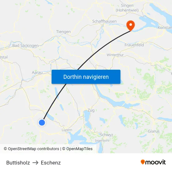 Buttisholz to Eschenz map