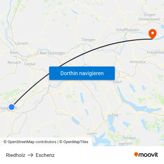 Riedholz to Eschenz map