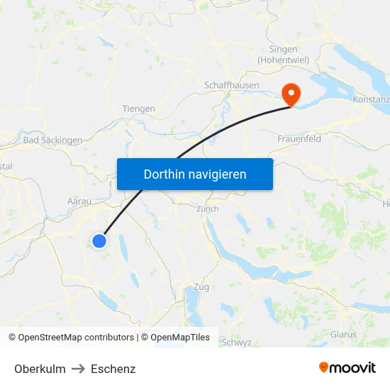 Oberkulm to Eschenz map
