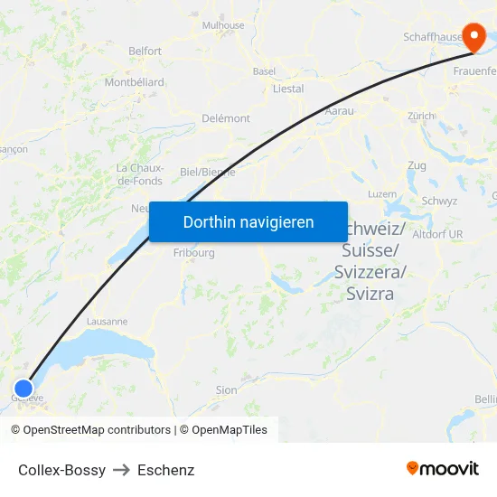 Collex-Bossy to Eschenz map