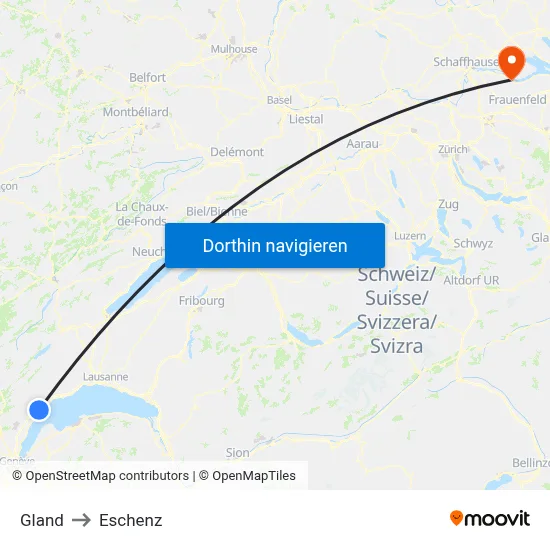 Gland to Eschenz map