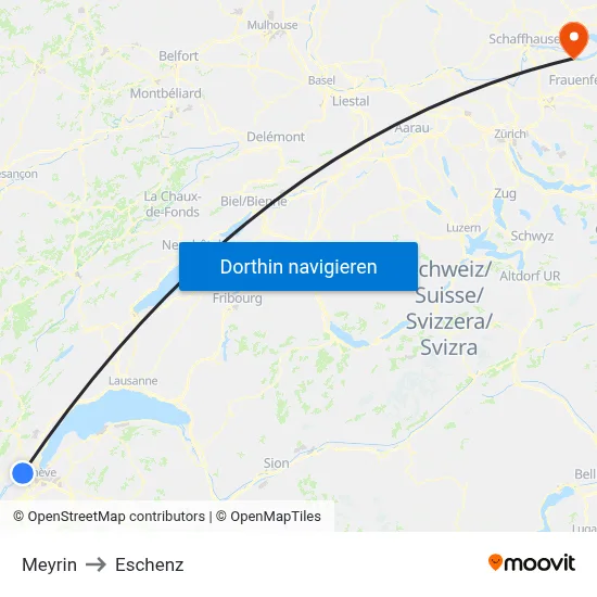 Meyrin to Eschenz map