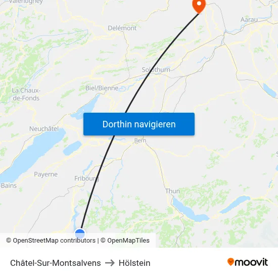 Châtel-Sur-Montsalvens to Hölstein map