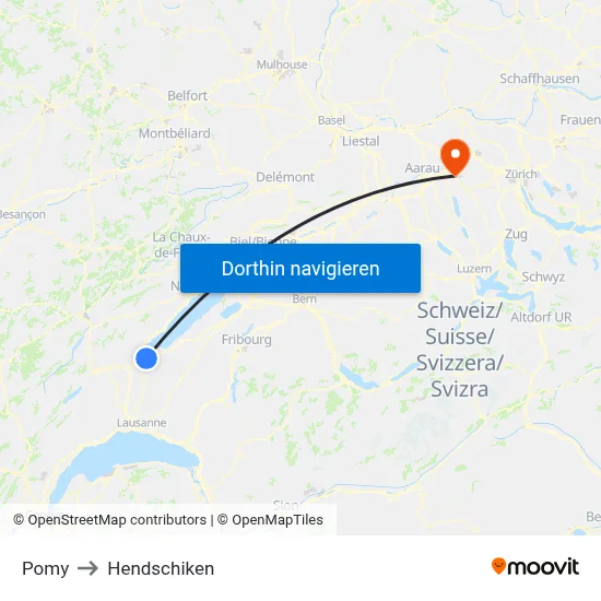 Pomy to Hendschiken map