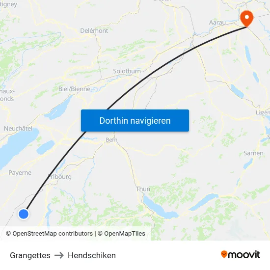 Grangettes to Hendschiken map