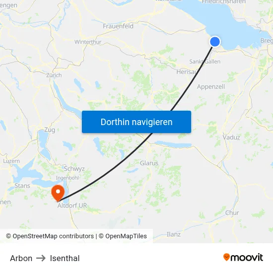 Arbon to Isenthal map